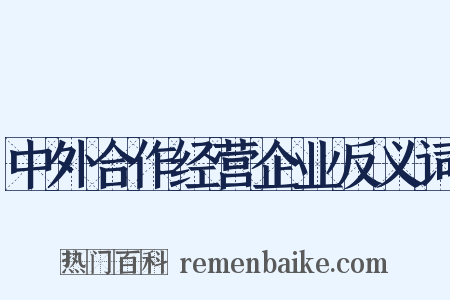 中外合作经营企业反义词是什么意思的图片